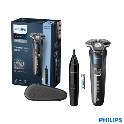 Philips Series 5000 Wet & Dry Electric Shaver S5889/11 with Nose Trimmer & Travel Case