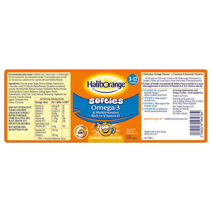 HalibOrange Softies Omega-3, 3 × 60 Count