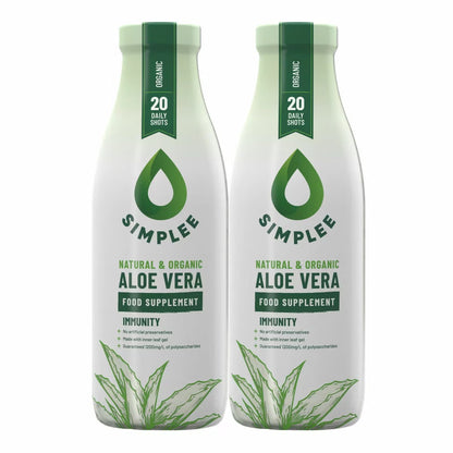 Simplee Aloe Organic Aloe Vera Supplement, 2 × 1L