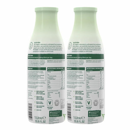 Simplee Aloe Organic Aloe Vera Supplement, 2 × 1L