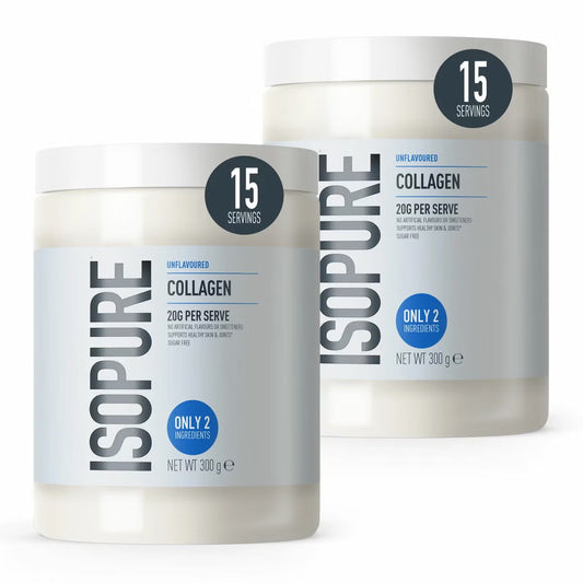 Isopure Unfavoured Collagen Powder, Type 1 Collagen with Vitamin C, 2 × 300g