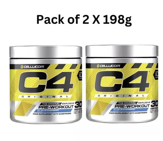 Cellucor C4 The Original Explosive Pre-Workout Icy Blue Raspberry, 2 x 198g