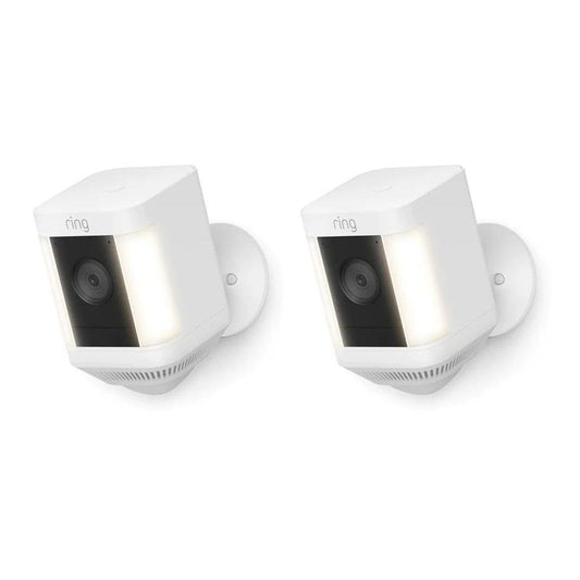 Ring Spotlight Cam 2nd Gen Battery Security Camera, White, 2 Pack