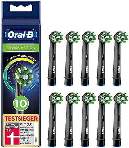 Oral-B CrossAction Replacement Brush Heads, Black, 10 Pack