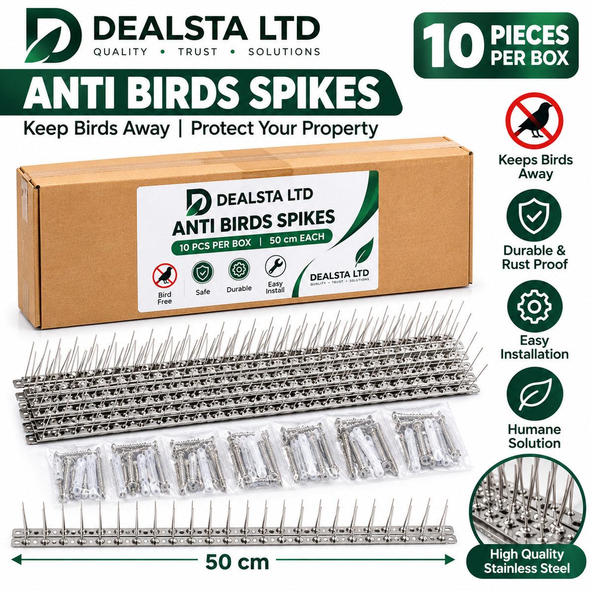 anti bird spikes 50cm stainless steel