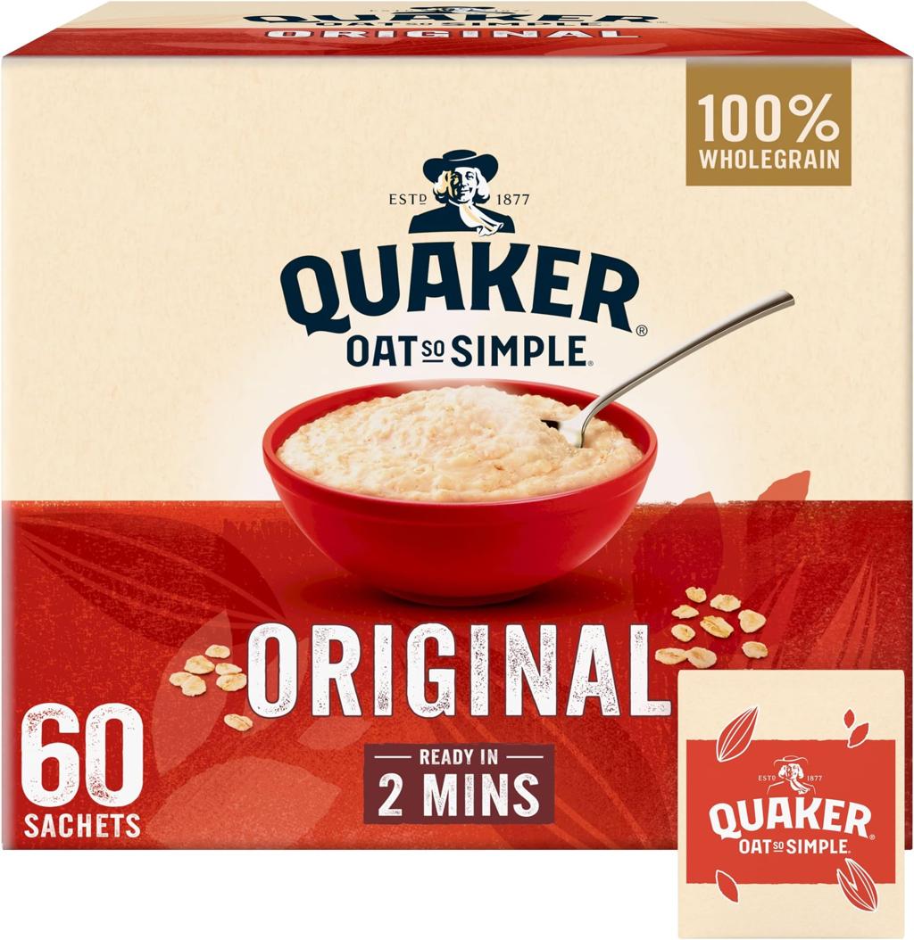 Quaker Oat So Simple Original Porridge – 60 Sachets × 27g (1.62kg)
