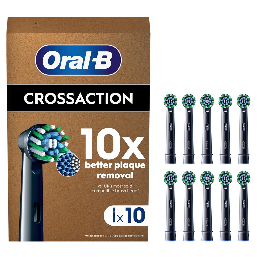 Oral-B CrossAction Replacement Brush Heads, Black, 10 Pack
