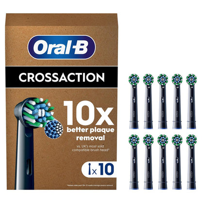 Oral-B CrossAction Replacement Brush Heads, Black, 10 Pack