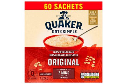 Quaker Oat So Simple Original Porridge – 60 Sachets × 27g (1.62kg)