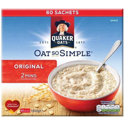 Quaker Oat So Simple Original Porridge – 60 Sachets × 27g (1.62kg)