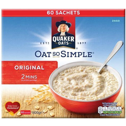 Quaker Oat So Simple Original Porridge – 60 Sachets × 27g (1.62kg)