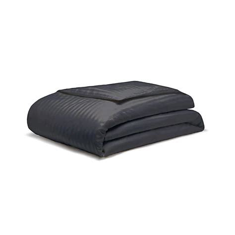 Belledorm Hotel Suite 540 Thread Count Satin Stripe Charcoal Duvet Cover Set